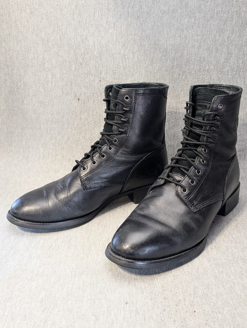 Ariat Heritage Lacer Western Boots Men's 9.5EE Black Leather Lace Up
